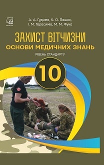 Обкладинка до Захист Вітчизни (Гудима) 10 клас (основи медичних знань)